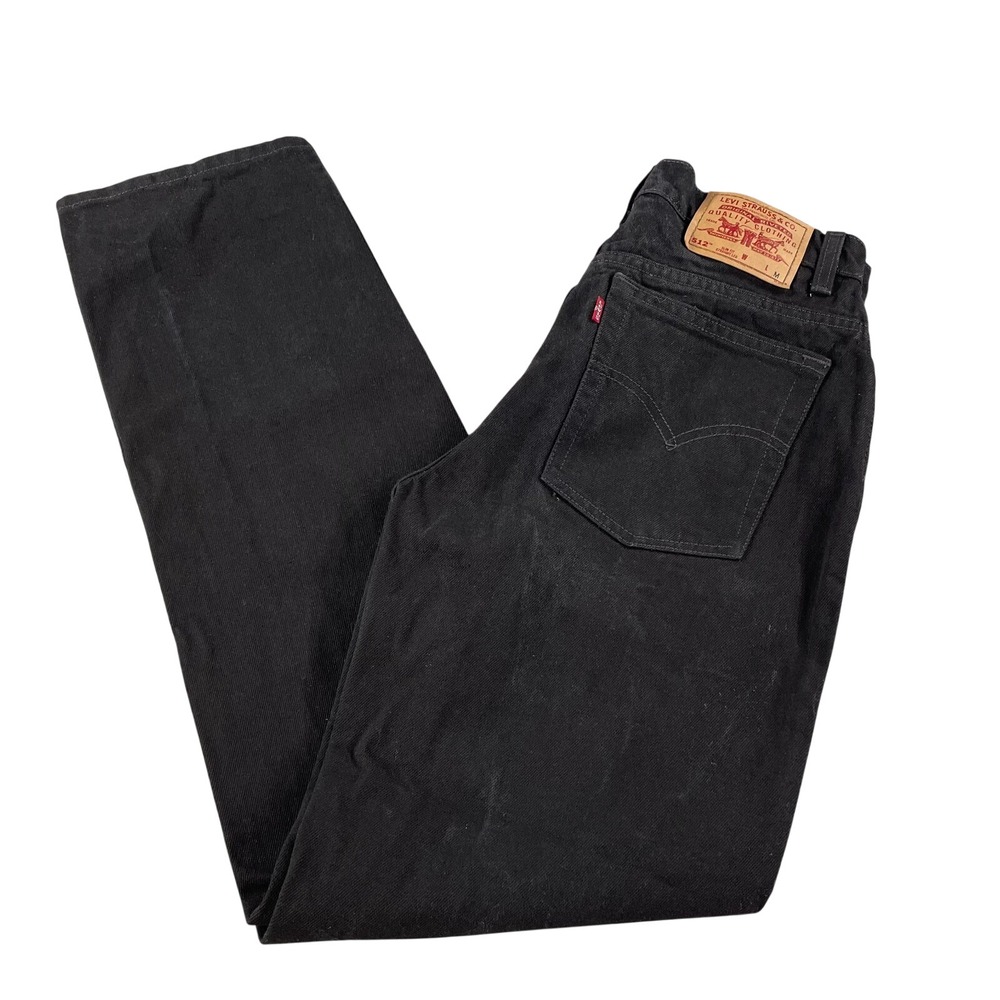 VTG Levis 512 Jeans Womens 10 Black Denim Slim Fit Straight Leg 90s Cotton 29x31